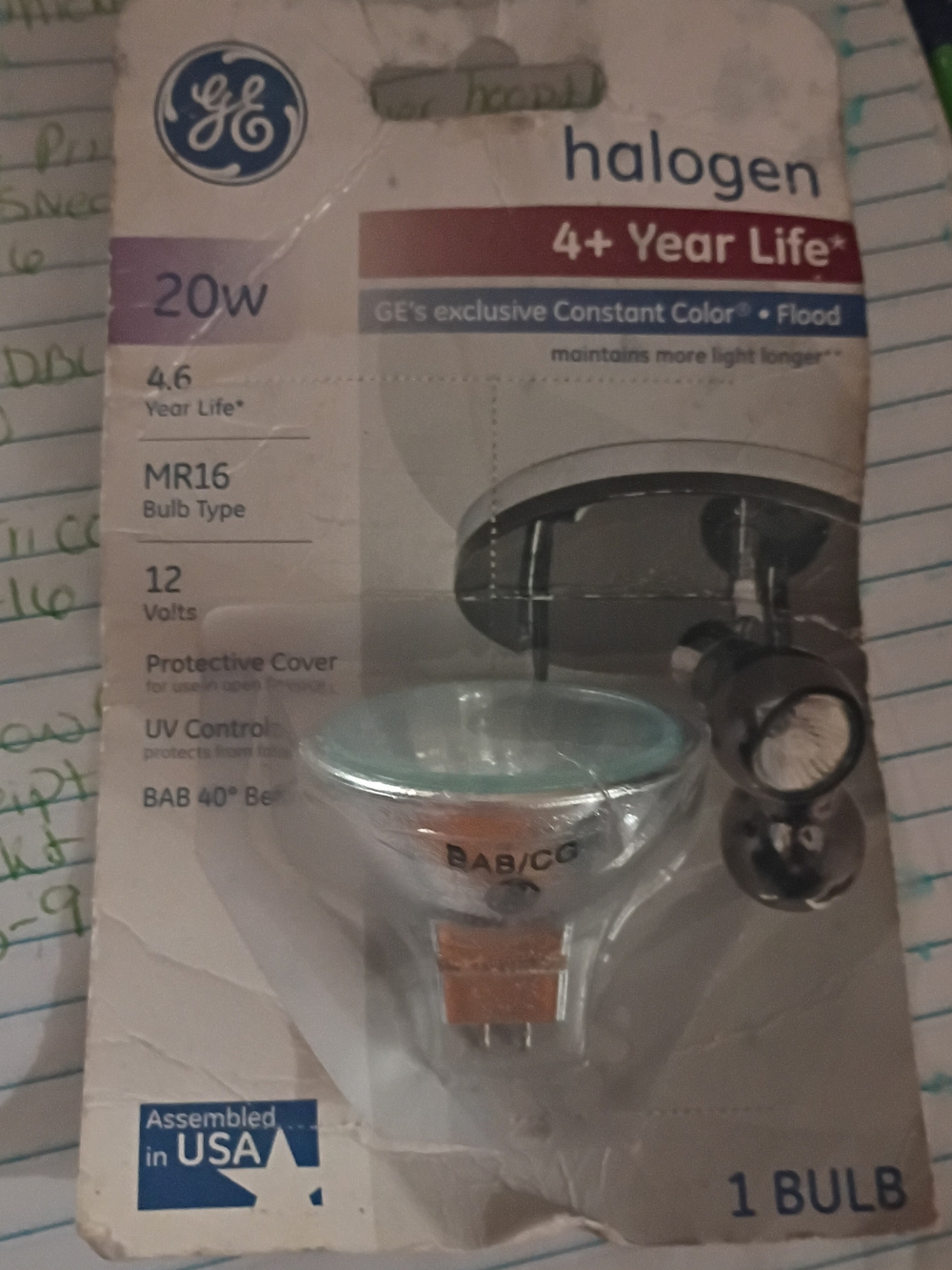 GE Halogen MR16 20W Flood Bulb - Cool White